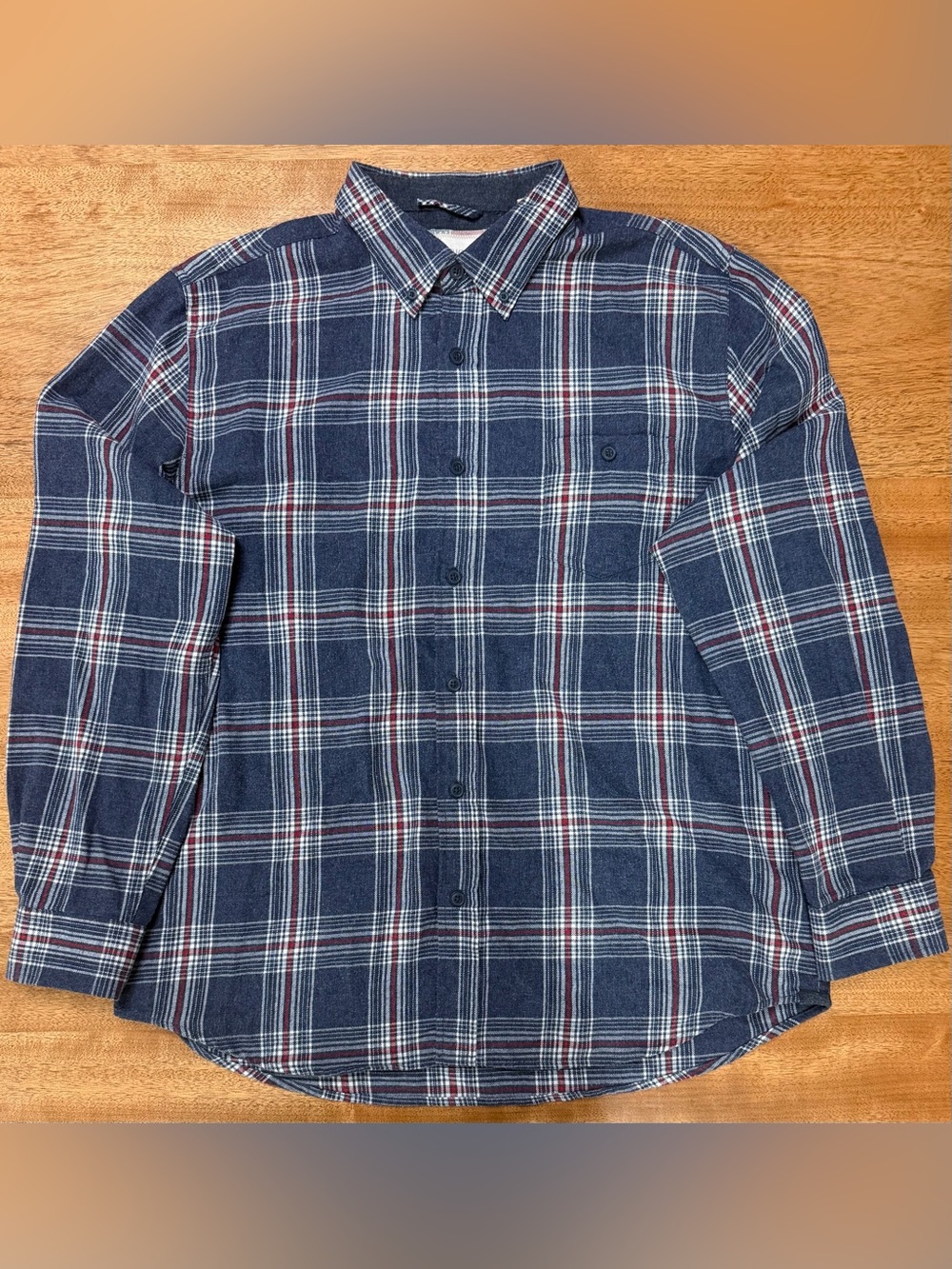 American Threads - Men’s Flannel | Blue, Red & White | Size XL